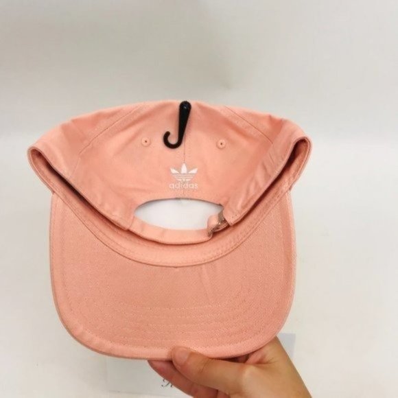Adidas Originals Relaxed Outline Baseball Hat Coral Pink Women New - Picture 6 of 8